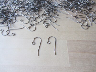 Titanium 24 mm 21 Gauge 20 Pieces French Hook Earrings Wires,  Hypoallergenic Grade 1 Titanium Findings, Nickel Free Earring Components